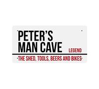 McMug - Peter's Man Cave - Metal Sign, Decorative Sign, 200mm x 100mm