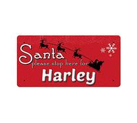 McMug - Santa Please Stop Here for Harley - Metal Sign, Decorative Sign, 200mm x 100mm