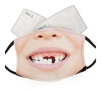 McMug - Smiling Missing Teeth Child Face - Adult Face Masks - 2 Filters Included