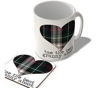 McMug - Tae The Best Granny Aboot - Scottish Tartan - Mug and Coaster Set, Ceramic, 11fl.oz.