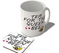 McMug - Tea for The Queen Bee - Mug and Coaster Set, Ceramic, 11fl.oz.