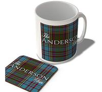 McMug - The Anderson Clan - Anderson Tartan - (Full Background) - Scottish Mug and Coaster Set, Ceramic, 11fl.oz.