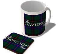 McMug - The Davidson Clan - Davidson Modern Tartan - (Full Background) - Scottish Mug and Coaster Set, Ceramic, 11fl.oz.