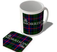 McMug - The Morrison Clan - Morrison Modern Tartan - (Full Background) - Scottish Mug and Coaster Set, Ceramic, 11fl.oz.