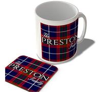 McMug - The Preston Family - Edinburgh District Tartan - (Full Background) - Scottish Mug and Coaster Set, Ceramic, 11fl.oz.