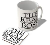 McMug - The Real Boss - Mug and Coaster Set, Ceramic, 11fl.oz.