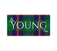 McMug - The Young Clan (Young Modern Tartan) - Metal Sign, Decorative Sign, 200mm x 100mm