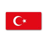 McMug - Turkish Flag - Türkiye - Turkey Metal Sign, Decorative Sign, 200mm x 100mm