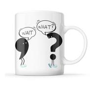 McMug - Wait, What? - Funny Grammar, Comma and Question Mark English Mug, Ceramic, 11fl.oz.