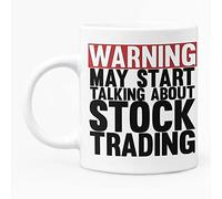 McMug - Warning - May Start Talking About Stock Trading - Stockbroker Mug, Ceramic, 11fl.oz.