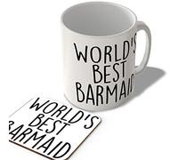McMug - World's Best Barmaid - Mug and Coaster Set, Ceramic, 11fl.oz.