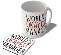 McMug - World's Okayest Manager - Mug and Coaster Set, Ceramic, 11fl.oz.