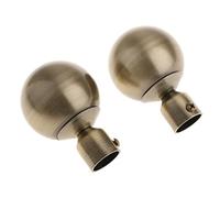 MCMUZKZS 2 Curtain Rod End, Curtain Rod Holders, Window Decoration, Iron Decorative Head for Home Decor, Hotel Furnishings, Bar Decoration, Type 3 - Bronze