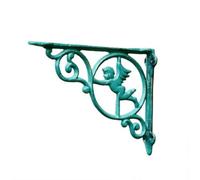 MCMUZKZS Decorative Wall Bracket with Angel Motif Indoor Outdoor Cast-Iron Shelf Bracket with Scrollwork Vintage Style Brackets for Garden Feature