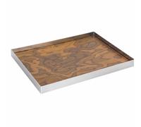 MCMUZKZS Easy to Brushed Metal Serving Tray | Versatile, Platter, Sturdy, Tableware, for Coffee Table, Square