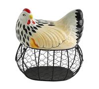 MCMUZKZS Egg Storage Basket, Egg Holder with Lid for Storing Eggs, Creative Egg Storage Container, Iron Colorful