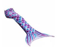 MCMUZKZS Girls Flannel Blanket Mermaid Sleeping Bag Throw Soft Bedding Accessory with Fish Scale Pattern and Tail Curve Suitable for Sleepovers Bedroom Lounge, Blue Purple, 142-60cm