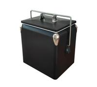 MCMUZKZS Insulated Portable Ice Chest Bin Lightweight And Compact For Metal Case For Consistent Chilling suitable for camping fishing days car picnics weekend trips, Black