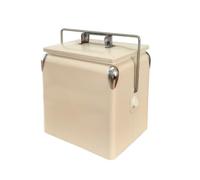 MCMUZKZS Insulated Portable Ice Chest Bin Lightweight And Compact For Metal Case For Consistent Chilling suitable for camping fishing days car picnics weekend trips, Beige