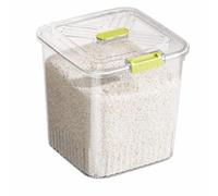 MCMUZKZS Kitchen Rice Bucket Airtight Food Container Grain Bin Storage Box Canister With Silicone Seal And Snap Buckles Clear Viewing Body And Hinged Top, Transparent Green, size to 9