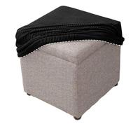 MCNDSI Square Stretch Ottoman Cover, Small/Large Soft Comfortable Dustproof Footstool Covers For Square Ottoman, Machine Washable Pouffe Cover With Elastic(E,45x45cm)