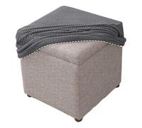 MCNDSI Square Stretch Ottoman Cover, Small/Large Soft Comfortable Dustproof Footstool Covers For Square Ottoman, Machine Washable Pouffe Cover With Elastic(A,45x45cm)