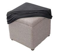 MCNDSI Square Stretch Ottoman Cover, Small/Large Soft Comfortable Dustproof Footstool Covers For Square Ottoman, Machine Washable Pouffe Cover With Elastic(B,40X40CM)