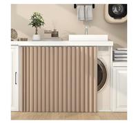 MCNDSI Washing Machine Curtain,Blackout Curtains with Sliding Rails, Waterproof Polyester Pleat Curtains, Self-Adhesive Curtain for Kitchen Storage Shoe Cabinet Open Closet(4,60x70cm)