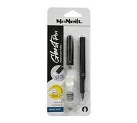 McNeill - Ghost Pen - Erasable Fountain Pen for School & Everyday Use | For Right & Left Handed Users | Thermal Erasable Ink, Ergonomic, Refillable (Black Set)