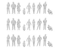 Mcnhbdgg 1:50 White Figures Architectural Model Human Scale HO Model Plastic Peoples,30 Pieces