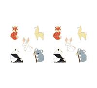 Mcnhbdgg 10 PCS Animal Enamel Pins Set Cartoon Panda Koala Alpaca Lapel Pin Brooches Badges for Backpacks Jackets