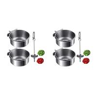 Mcnhbdgg 10Pack Stainless Steel Bird Feeder Set-Parrot Feeding Dish Cups Food Water Bowls Bird Food Holder