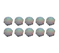 Mcnhbdgg 10pc 8 Inch Wooden Tambourine Handbell Hand Drum Reflective Head Percussion Instrument Toy Dancing Singing Accompaniment