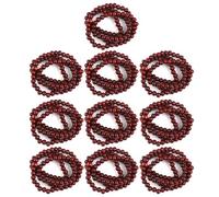 Mcnhbdgg 10X Wooden Prayer Chain 108 Pcs Buddha Buddhist Bracelet -Like Red