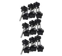 Mcnhbdgg 18 Pcs M6 x 50 mm Locking Star-Shaped Plastic Head Male Thread Knob Grip