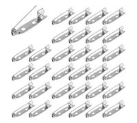 Mcnhbdgg 200 Pcs Brooch Pins,Secure Brooch Pin,Secure Back Clasp with Back Bar Fastener,Silver Bar Pins,Silver Badge Pin Backs
