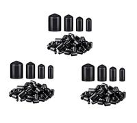Mcnhbdgg 240 Pieces Rubber End Caps Flexible Bolt Covers Screw Caps Thread Protectors in 4 Sizes 1/4 to 3/4 Inch (Black)