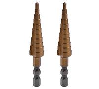 Mcnhbdgg 2pcs 1/4 Inch Hex Shank HSS High Speed Steel Titanium Coated Step Drill Bit 3-13mm