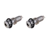 Mcnhbdgg 2pcs 6.35mm Brass Threaded Cylinder Guitar Jack Pickup Output Input Plug Socket Electric Guitar Accessories,Silver