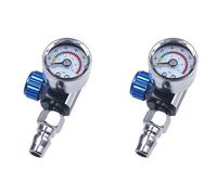 Mcnhbdgg 2X 1/4 Inch Mini Air Regulator Valve Tool Small Tail Pressure Gauge with Nozzle for Tool