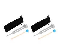 Mcnhbdgg 2X Aluminum Alloy Tuning Forks,111Hz Tuning Fork with Hammers for Nervous System Testing Sound Healing Therapy,Silver