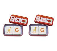 Mcnhbdgg 2X Anti-Tear Flash Cards Learning Alphabet Puzzle Cards, Mental Storage Box Alphabet