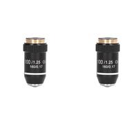 Mcnhbdgg 2X Biological Microscope Lens, 195 Achromatic Black Objective Lens 100X Oil High Power Objective Interface 20.2mm Thread
