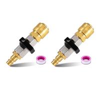 Mcnhbdgg 2X Compressed Air Stopcock, G1/4 Inch Compressed Air Quick Release Coupling, 1/4 Inch Brass Compressed Air Filling Valve