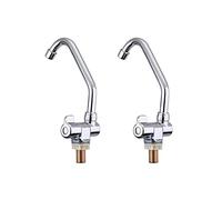 Mcnhbdgg 2X Foldable RV Faucet Rotating Single Handle Deck/Wall Mounted RV Kitchen Tap Copper Cold Water
