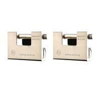 Mcnhbdgg 2X Heavy Duty Armoured Padlock Security Lock Container Warehouse 8 Keys 94MM