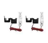 Mcnhbdgg 2X Tuya Smart WiFi Electricity KWH Meter Din Rail Single Phase AC 110V 230V CT AC Meter App Real Time Monitor(50A)