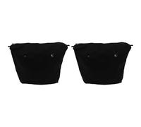 Mcnhbdgg 2X Waterproof Solid Canvas Insert Inner Lining Insert Zipper Pocket for Obag O Bag Handbag Bag Black