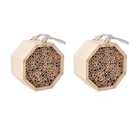 Mcnhbdgg 2X Wooden Insect Bee Bug House Natural Eco-Friendly Wood Insect Hotel Garden Nest Easy Installation Beautiful Easy Care