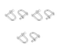 Mcnhbdgg 304 Stainless Steel Screw Pin D Style Chain Dee Shackle 4mm for Rigging Pack of 6